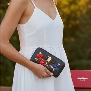 Salvatore Ferragamo Floral Clutch/ Wallet